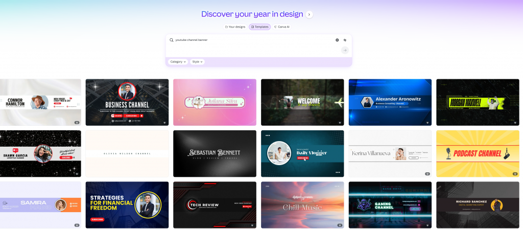 Canva for YouTube Channel Banner